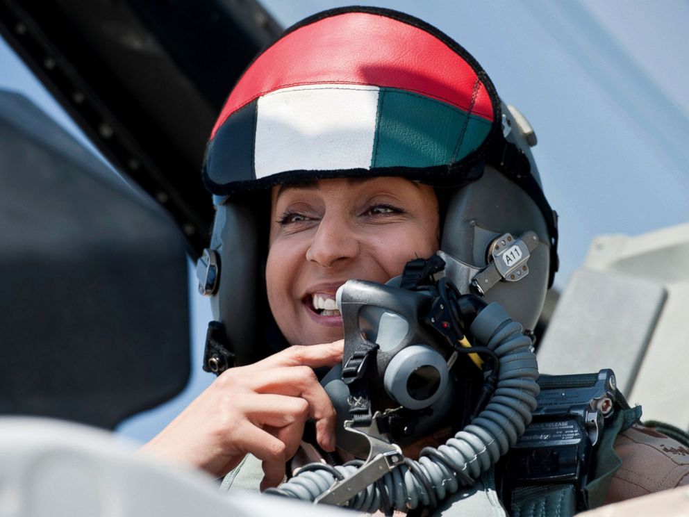 PHOTO: Mariam Al Mansouri, the first Emirati female fighter jet pilot prepare to take off on June 13, 2013 in United Arab Emirates.