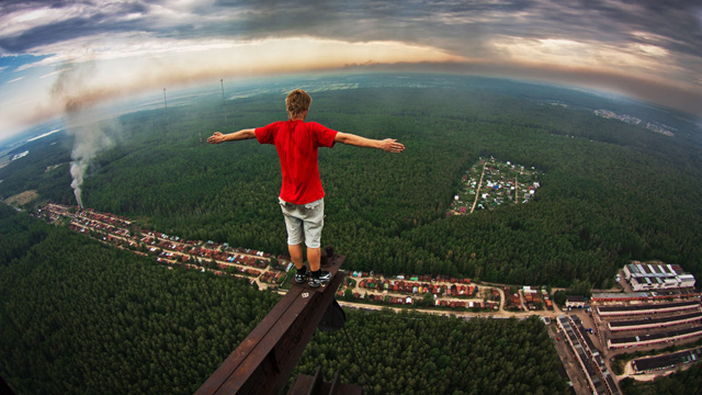 PHOTO: Marat Dupri, AKA the "skywalker," has become famous for climbing skyscrapers and heavily guarded buildings in Moscow in search of the best views and biggest thrills.