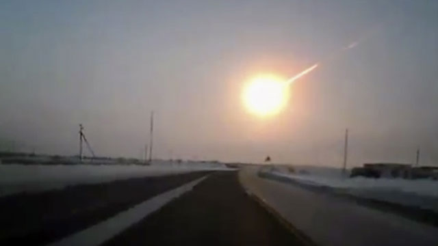 PHOTO: In this frame grab made from a video done with a dashboard camera, on a highway from Kostanai, Kazakhstan, to Chelyabinsk region, Russia, provided by Nasha Gazeta newspaper, on Friday, Feb. 15, 2013 a meteorite contrail is seen.