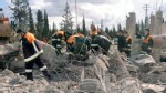 PHOTO: Syrian rescue workers remove wreckage from a destroyed building at a security compound which was attacked by an explosion, in the northern city of Aleppo, Syria, Feb. 10, 2012.