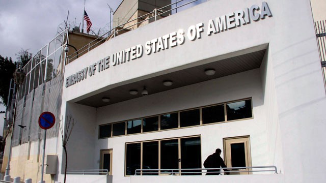 PHOTO: The U.S. embassy building is seen in Damascus, Syria, in this Jan. 12, 2011 file photo.
