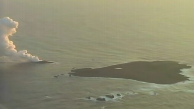 VIDEO: Heavy smoke billows from the island which emerged in the Pacific "Ring of Fire."