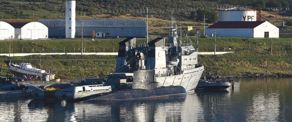 PHOTO: Argentinian submarine, the ARA San Juan in the port of Ushuaia, Argentina, Nov. 6, 2017, just a few days before it went missing at sea.