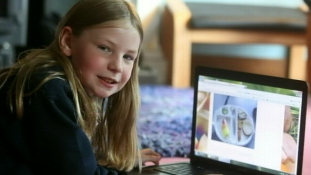 VIDEO: Martha Payne, 9, was asked to stop posting photos by local Scottish authorities.