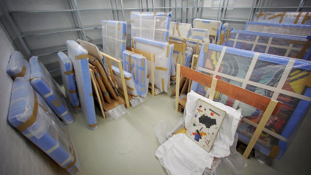 PHOTO: Confiscated paintings sit in a room in the basement of the Federal Criminal Police Office (BKA) in Wiesbaden, Germany, June 13, 2013.