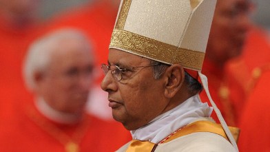 PHOTO: Albert Malcolm Ranjith Patabendige Don from Sri Lanka arrives for the Eucharistic celebration with the new cardinals where they will receive their ring from Pope benedict XVI, November 2010, at St Peter's basilica at The Vatican.