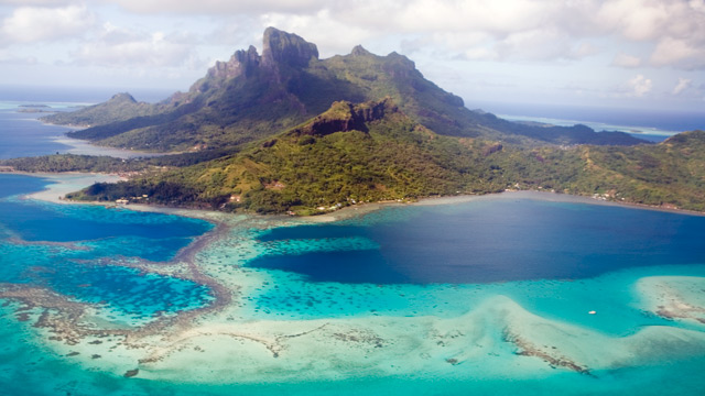 PHOTO: An aerial view of French Polynesia, Bora Bora Island.
