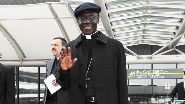 PHOTO: Cardinal Robert Sarah arrives at Narita International Airport, May 13, 2011, in Narita, Japan. The Vatican sent Cardinal Sarah to Tokyo to show support for victims of the earthquake and tsunami that devastated parts of Japan.