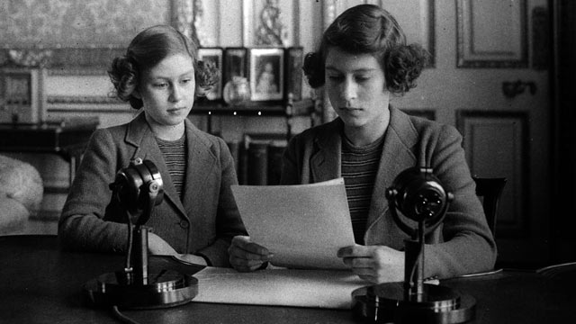 PHOTO: Then-Princess Elizabeth, right, is shown broadcasting with her sister Princess Margaret, in this 1940 file photo.