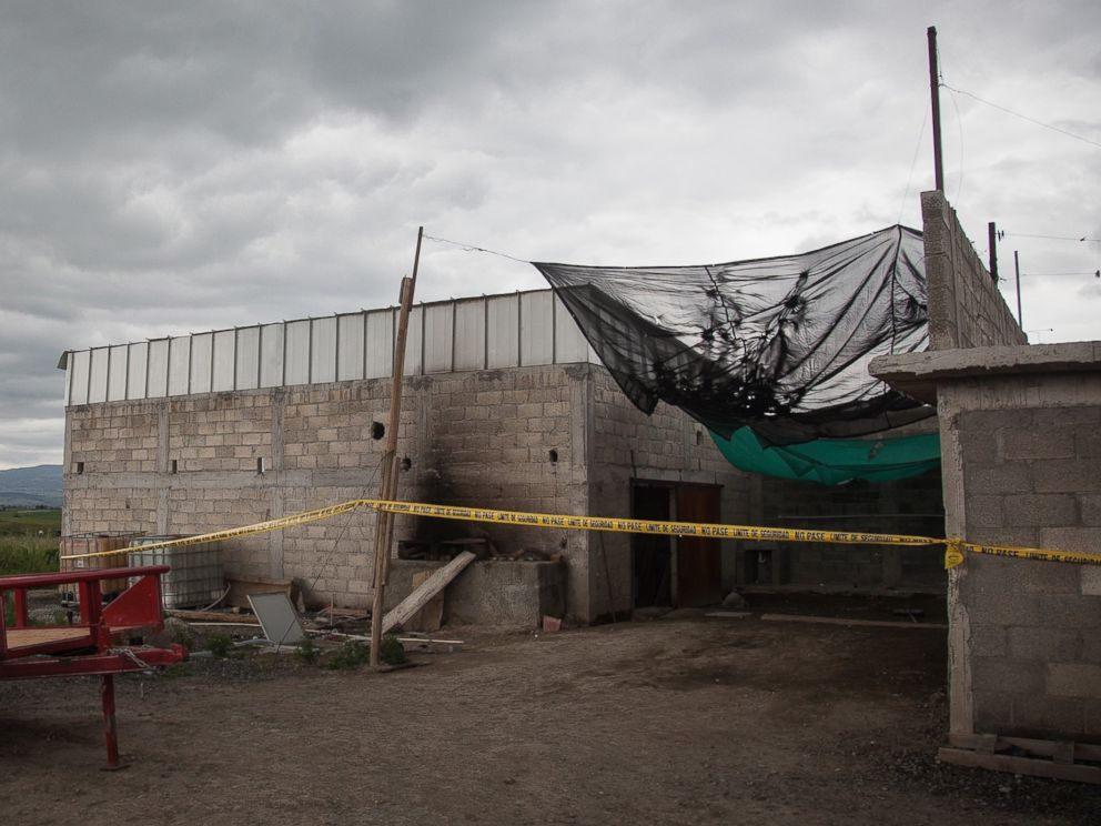 PHOTO: Exterior view of a half-built house used by El Chapo to escape from prison near the maximum security prison of Altiplano in Almoloya de Juarez, state of Mexico on July 12, 2015.