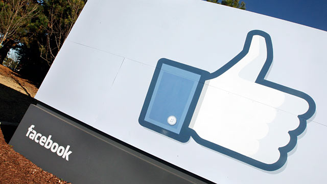 PHOTO: The Facebook logo is displayed outside of Facebooks new headquarters in Menlo Park, Calif., Jan. 12, 2012.