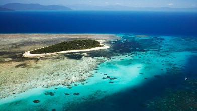 Aerial of Green Island, Great Barrier Reef Marine Park, Australia.
