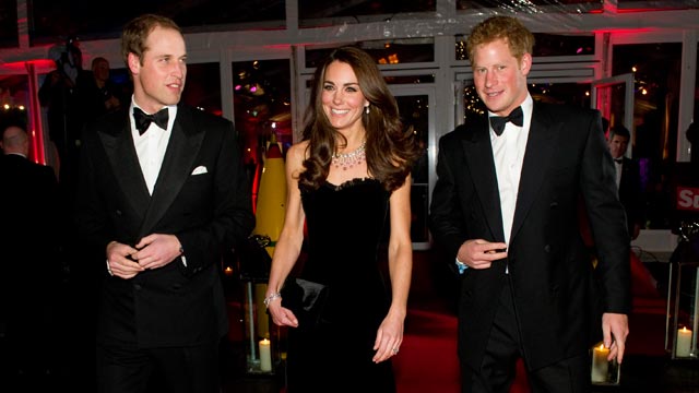 PHOTO: Prince William, Duke of Cambridge, Catherine, Duchess of Cambridge and Prince Harry attend The Sun Military Awards at Imperial War Museum on Dec. 19, 2011, in London.