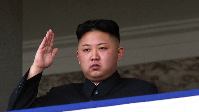 PHOTO: North Korean leader Kim Jong-Un saluting as he watches a military parade to mark 100 years since the birth of the countrys founder and his grandfather, Kim Il-Sung, in Pyongyang, April 15, 2012.
