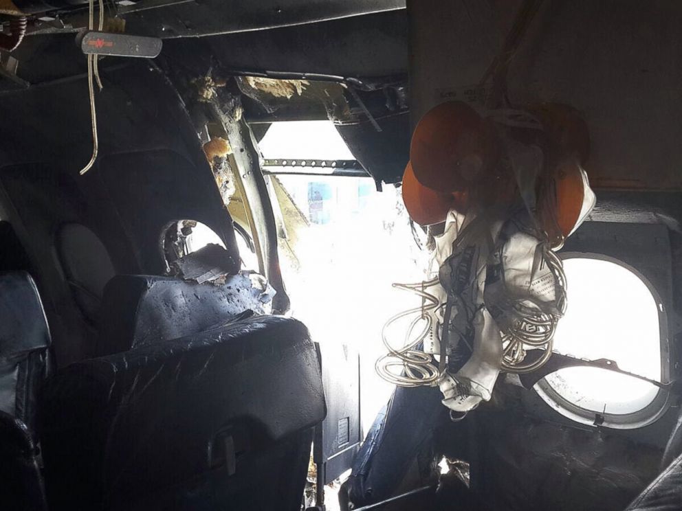 PHOTO: A photo taken inside a Daallo Airlines Airbus 321 that made an emergency landing after takeoff from Mogadishu, Somalia on Feb. 2, 2016.