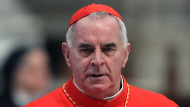 PHOTO: Cardinal Keith OBrien, archbishop of Saint Andrews and Edinburgh attends a mass held by pope Benedict XVI in St. Peters Basilica on Feb. 19, 2012 in Vatican City, Vatican.