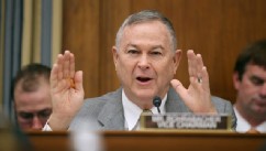 PHOTO: Rep. Dana Rohrabacher  questions witnesses from NASA, the Department of Defense and the White House during a hearing in the Rayburn House Office Building on Capitol Hill in a March 19, 2013 file photo in Washington, DC.