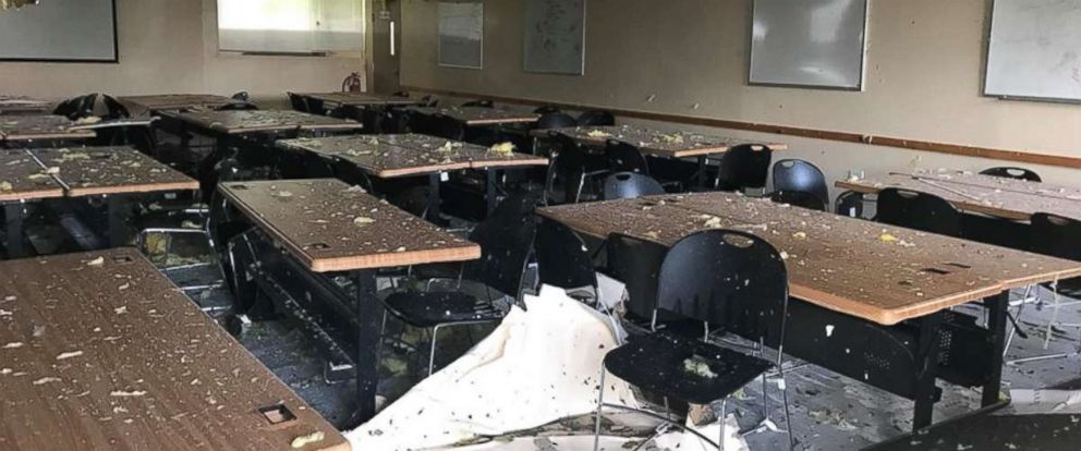 Classrooms at Ross University in Dominica were destroyed by Hurricane Maria.