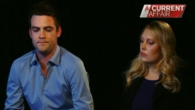 PHOTO: Australian 2Day FM radio presenters Michael Christian and Mel Greig discuss the recent prank they pulled with "A Current Affair."