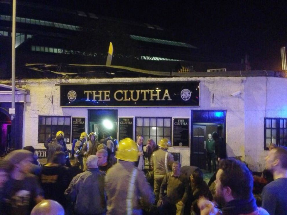PHOTO: Wesley Shearer shared this image, taken from the Clutha pub in Glasgow on Nov. 29, 2013, on Twitter with the caption, This is unbelievable. Just spent 20 minutes pulling people out the bar. Apparently a helicopter crashed on the roof.