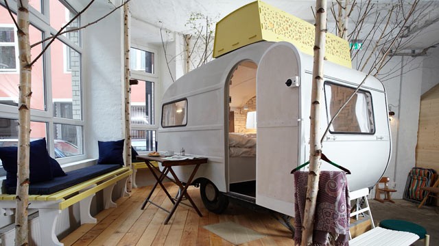 PHOTO: A new hotel in Berlin offers all the charms of outdoor camping--inside.