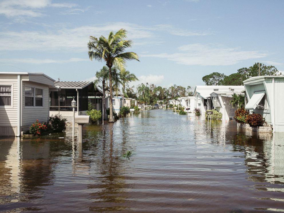 PHOTO: Hurricane Irma causes damage in an East Naples mobile home park, in Naples, Fla., Sept. 11, 2017. 