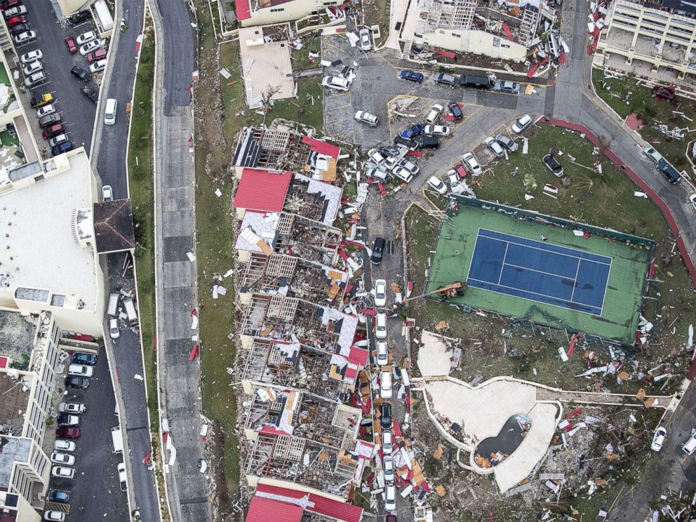 PHOTO: An aerial photo shows the damage from Hurricane Irma on the Caribbean island of St. Martin, Sept. 6, 2017.