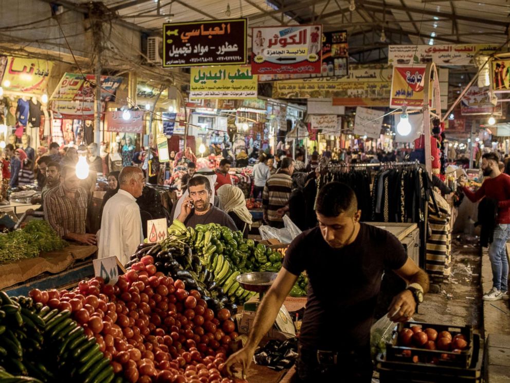 PHOTO: People shop at the Prophet Younis market in East Mosul on Nov. 5, 2017.