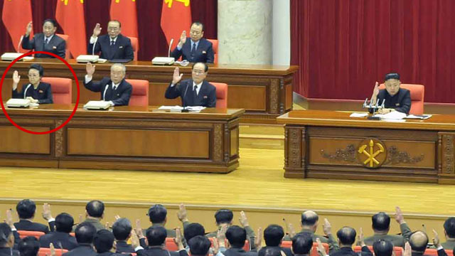 PHOTO: North Korean leader Kim Jong-un, center, attends a plenary meeting of the Central Committee of the Workers Party of Korea in Pyongyang, March 31, 2013.