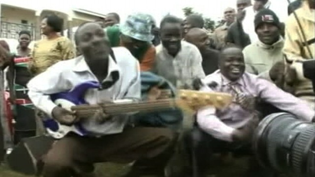 VIDEO: Barack Obamas reelection led to an exhaustive, all-night party in Kenya.