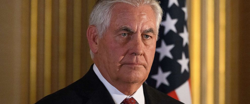 PHOTO: Secretary of State Rex Tillerson speaks at a press conference with British Foreign Secretary Boris Johnson, Sept. 14, 2017, in London. 