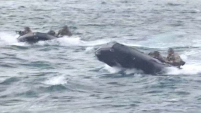 VIDEO: The SEAL team boarded a freighter that had been seized by three armed Libyans.