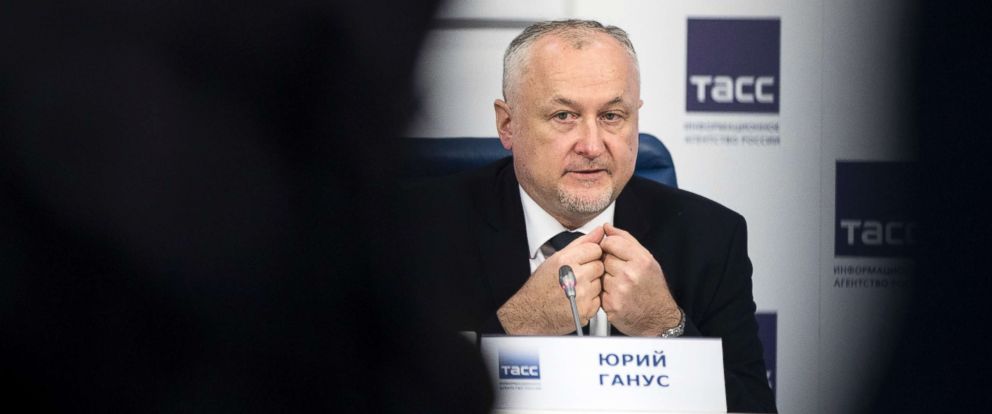 PHOTO: Russian National Anti-doping Agency RUSADA head Yuri Ganus speaks during a news conference in Moscow, Nov. 16, 2017, saying his agency has reformed to WADA standards to be "completely independent." 