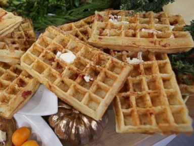 PHOTO: Emeril Lagasses recipe for ham and gruyere waffles.