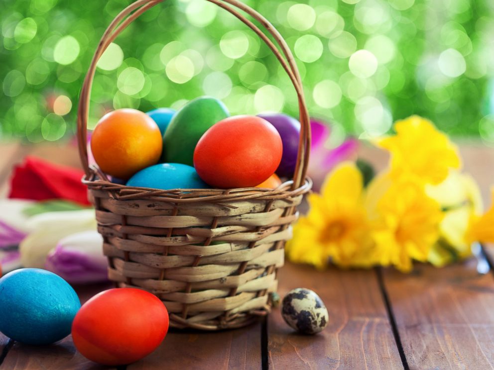 PHOTO: Basket of painted Easter eggs.