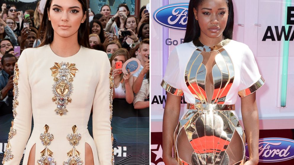 PHOTO: Kendall Jenner arrives at the 2014 MuchMusic Video Awards at MuchMusic HQ, June 15, 2014, in Toronto. Right, Keke Palmer arrives to the 2014 "BET AWARDS" at Nokia Plaza L.A. LIVE, June 29, 2014, in Los Angeles.