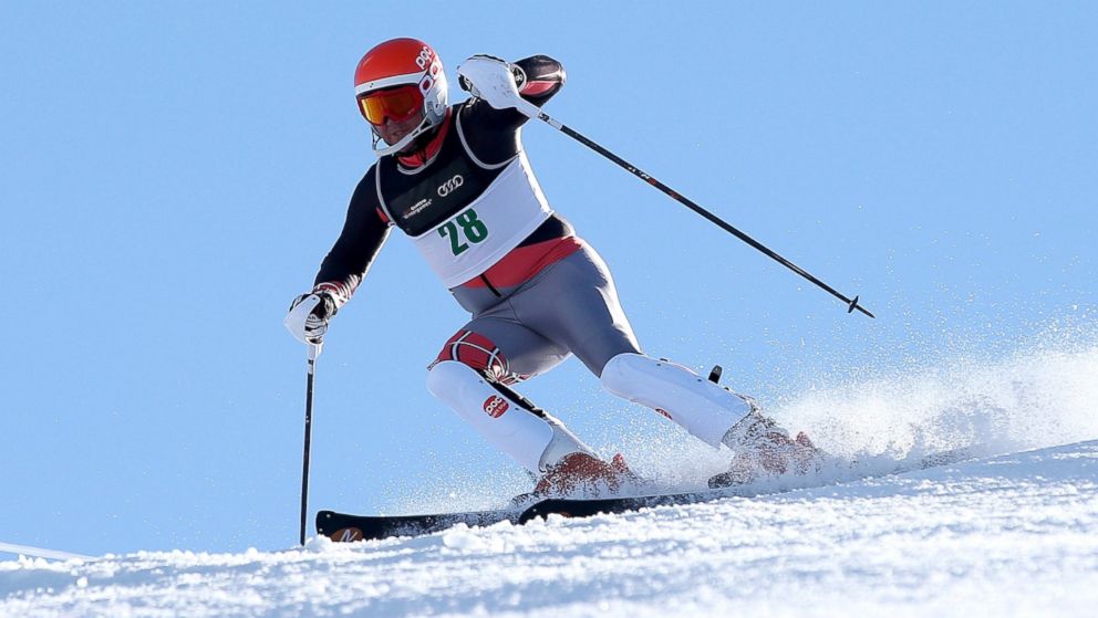PHOTO: Jonathan Lujan of the USA competes in the Mens Slalom Standing LW3 race during the IPC Alpine Adaptive Slalom World Cup on day eight of the Winter Games NZ at Coronet Peak, Aug. 22, 2013, in Queenstown, New Zealand.