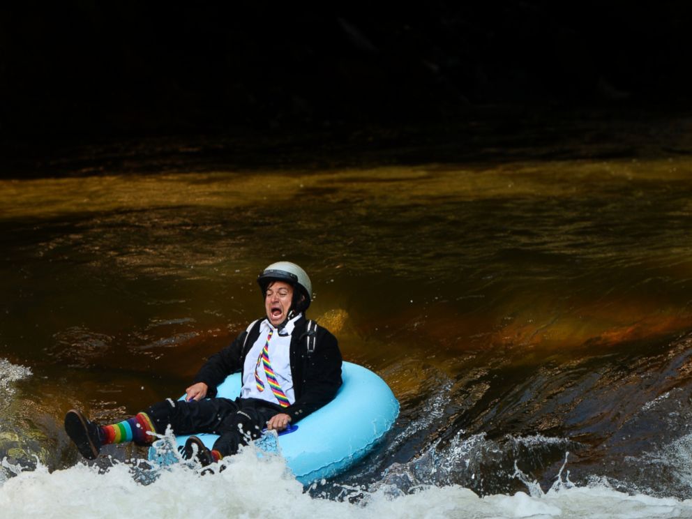 PHOTO: Jeff Kagan is the founder of the seventh annual Boulders Tube to Work Day, July 15, 2014.
