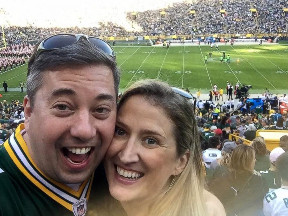 PHOTO: Green Bay super fan Ryan Holtan-Murphy plans to take his fiancees last name, Packer, when they wed in June.