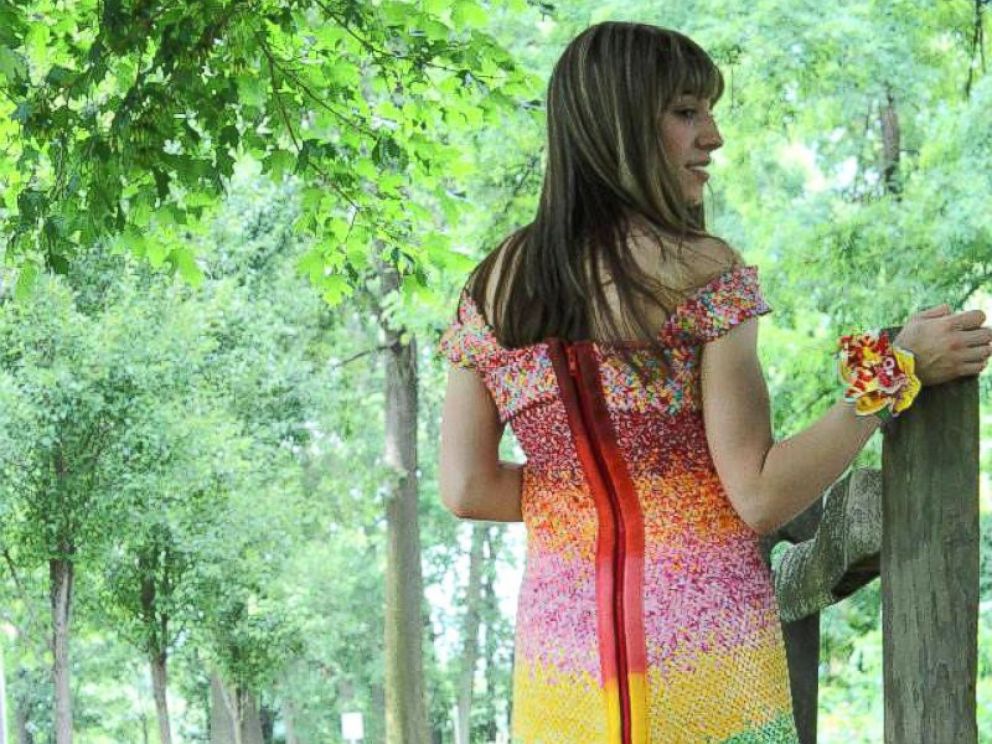 PHOTO: Emily Seilhamer spent five years making this dress out of more than 10,000 Starburst wrappers.