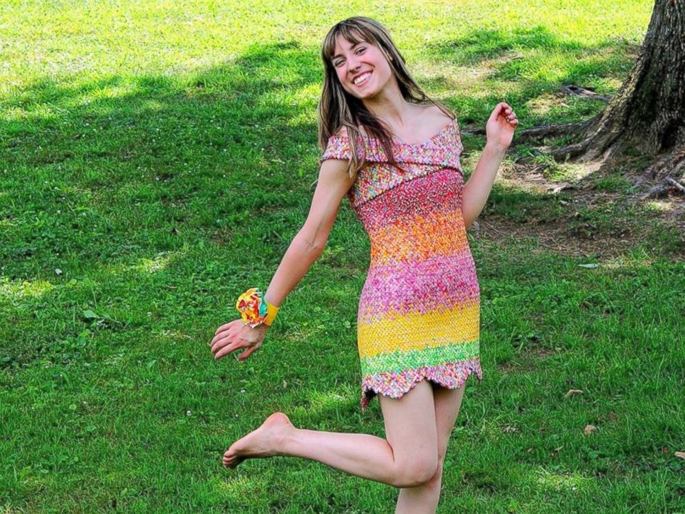 PHOTO: Emily Seilhamer spent five years making this dress out of more than 10,000 Starburst wrappers.