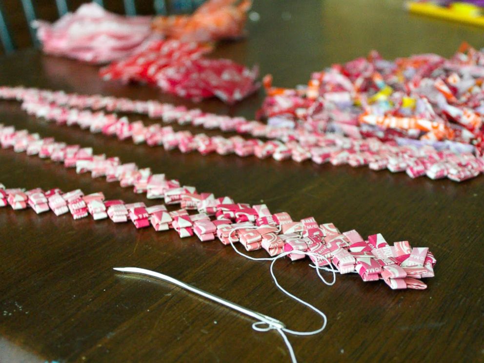 PHOTO: Emily Seilhamer spent five years making this dress out of more than 10,000 Starburst wrappers.