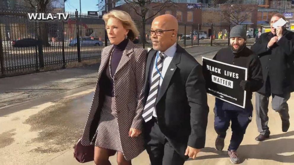 WATCH:  Education Secretary Blocked by Protesters From Entering Public School