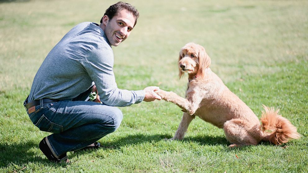 PHOTO: DogVacays co-founder and CEO, Aaron Hirschhorn with one of his own dogs, Rocky.