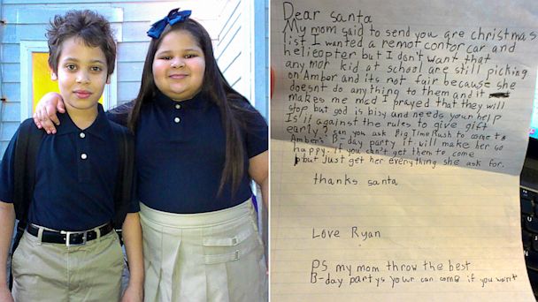 HT bully letter split jef 130918 16x9 608 Bullied Girl, Whose Brother Wrote Viral Letter to Santa, Surprised by Favorite Band 