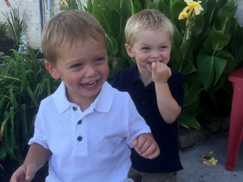 PHOTO: Culleys son Calen, 2, photographed with Laitkeps son Ace, 2. 
