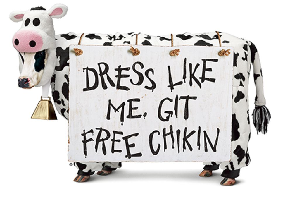 PHOTO: Chick-fil-a is handing out free food to people who dress like cows on July 11.