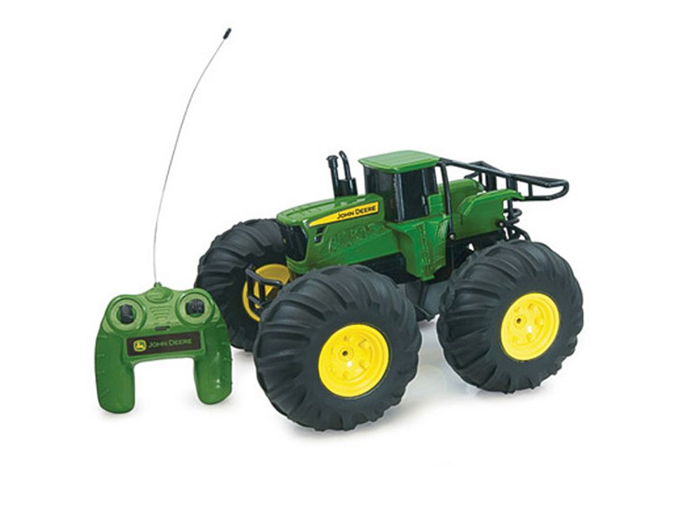 PHOTO: John Deere Monster Treads Radio Control Tractor is available online at johndeeregifts.com and at toy retailers nationwide.