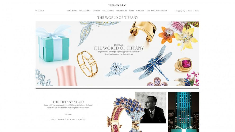 PHOTO: The World of Tiffany page on the new Tiffany.com