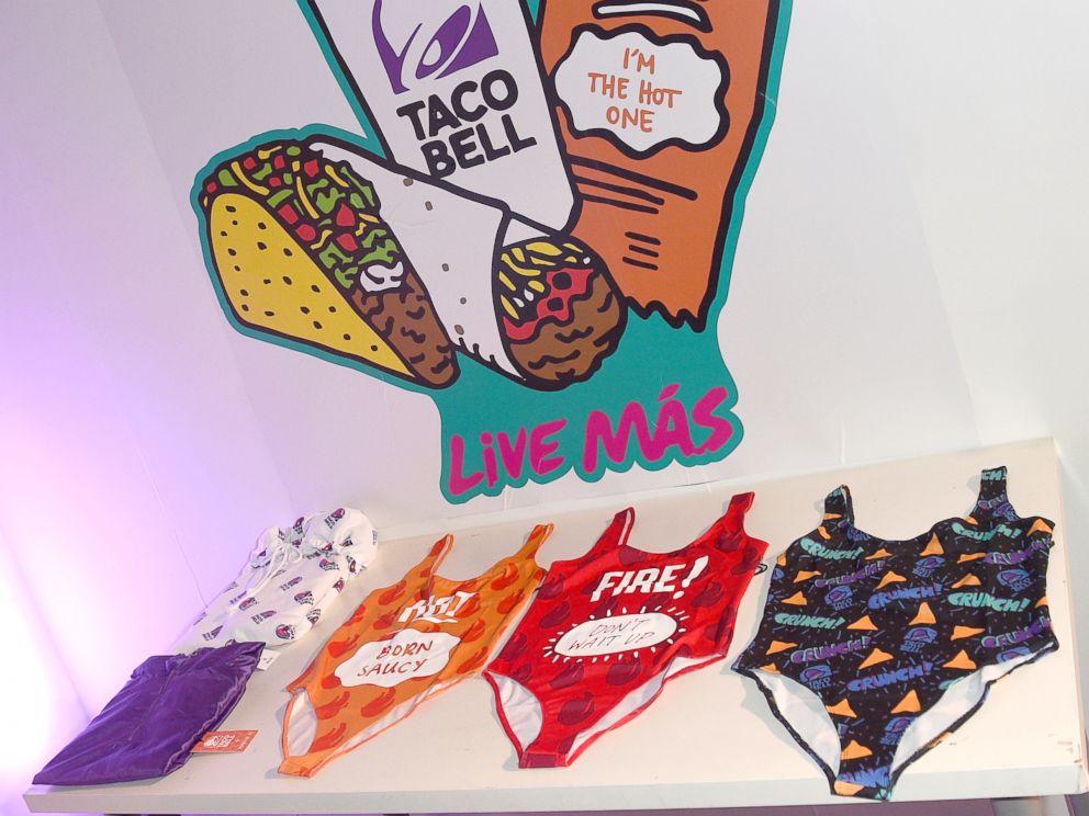 PHOTO: A few items from the limited-edition Taco Bell, Forever 21 line are seen on display.